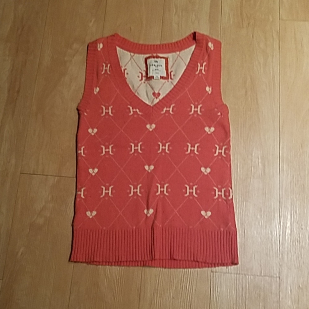 F21 Heritage Orange Sweater Vest